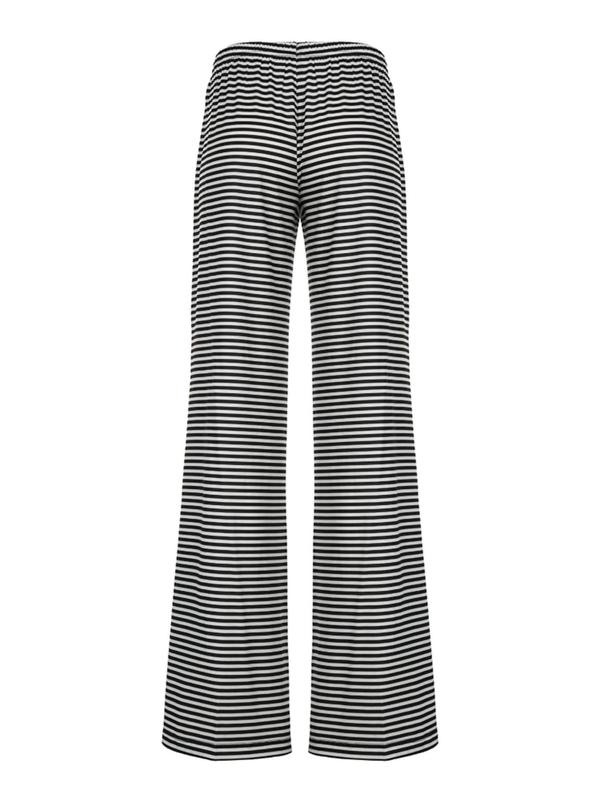 Women's Striped Print Tie Front Wide Leg Pants, Lady Comfort Casual Comfy Drop Waist Trousers for Fall, Pants for Women, Girl Clothes, Fashion Women's Bottoms for Daily Womenswear, Utah Girl Fits